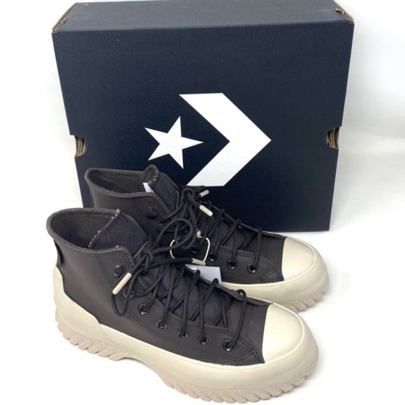 Converse Chuck Taylor Lugged 2.0 High Top Women's Brown Leather Sneakers A00911C - Picture 4 of 10